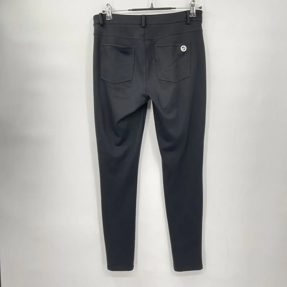 Michael Kors 4 Skinny Pants Women Black Stretch Mid Rise Logo Hardware‎ 5-Pocket